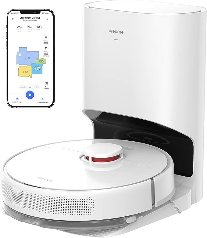 Aspiradora Robótica Dreame D10 Plus Robot Aspirador y Fregasuelos con Vaciado Automático